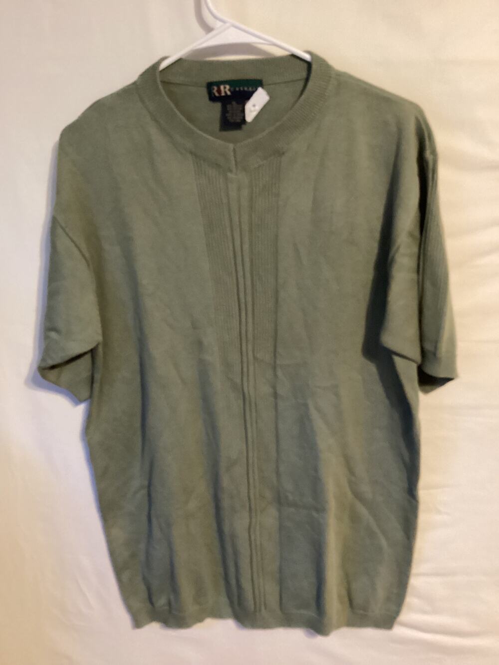 2636 R & R Casuals Womens Sweater Short Sleeve Green Size Extra Large